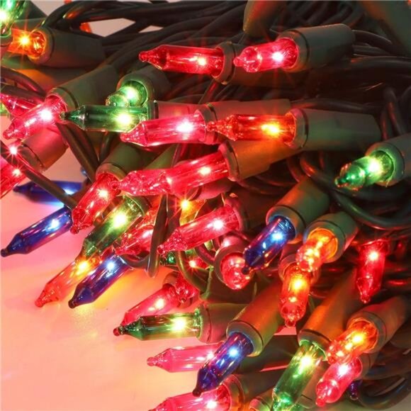 3 Sets Christmas Lights, 150 Count 33 FT Each Mini String Lights, Green Wire - Picture 2 of 7